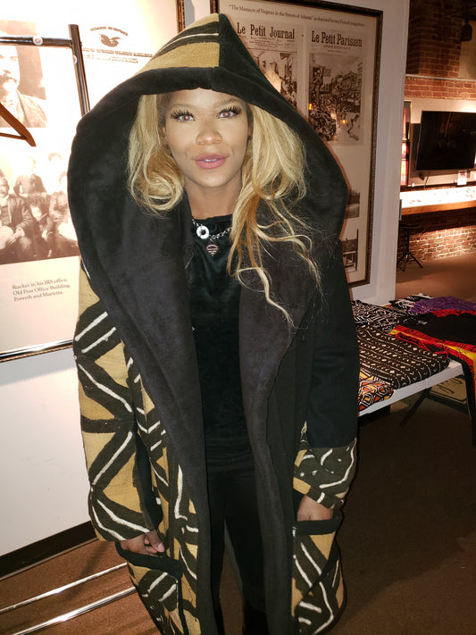 Authentic Mudcloth and Fleece Coat