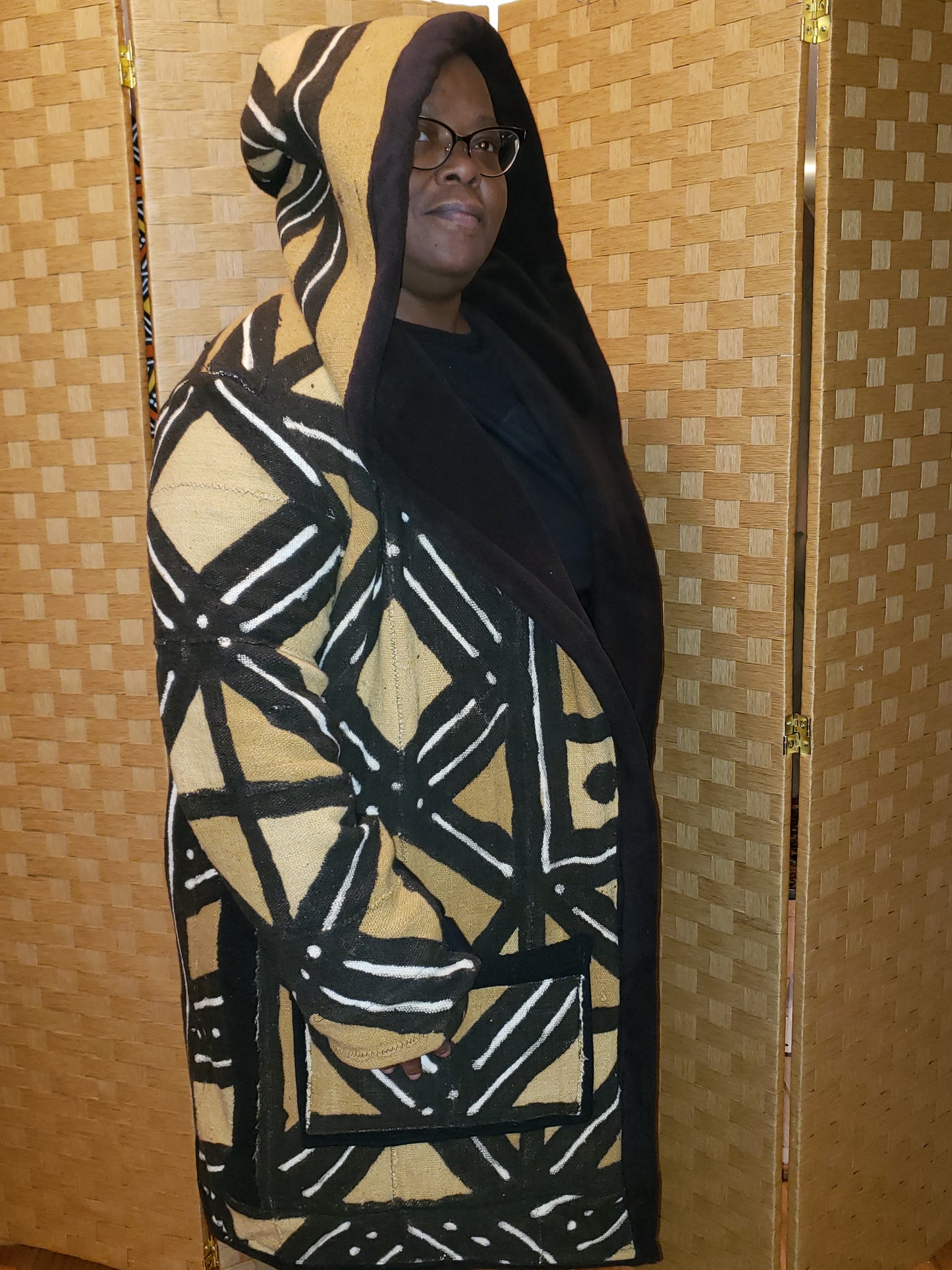 Authentic Mudcloth and Fleece Coat